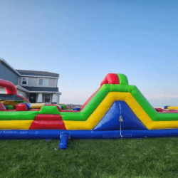 40 ft Obstacle Course with Rock Wall & Mini Slide